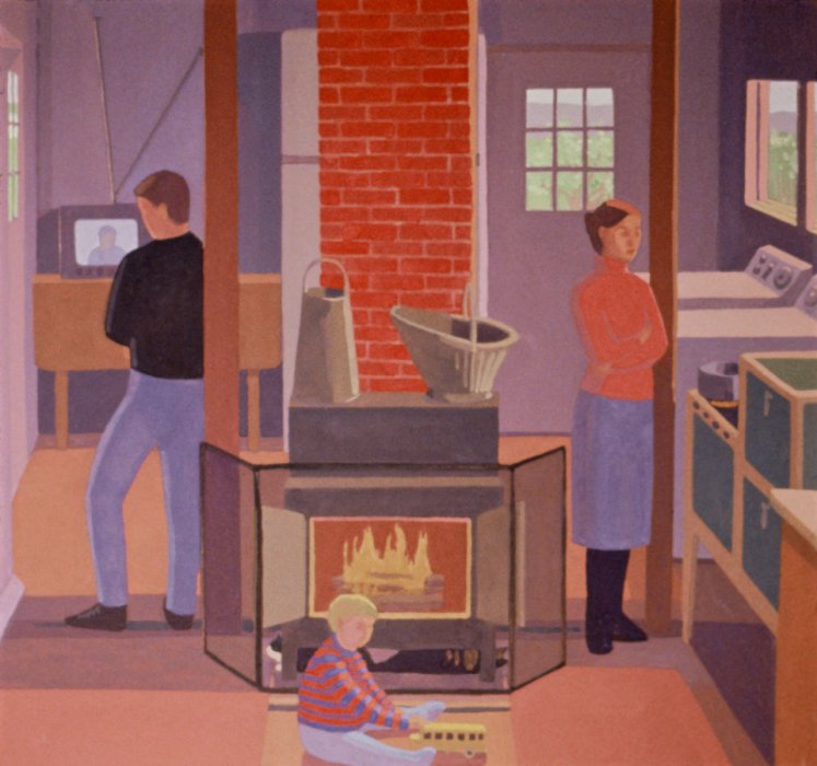 <em>The Hearth at McC,</em> 1989, 18x18 inches, gouache on paper