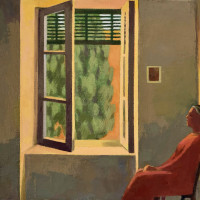 <em>A Room in Rome</em>, 2022, 18x19 inches, oil on canvas