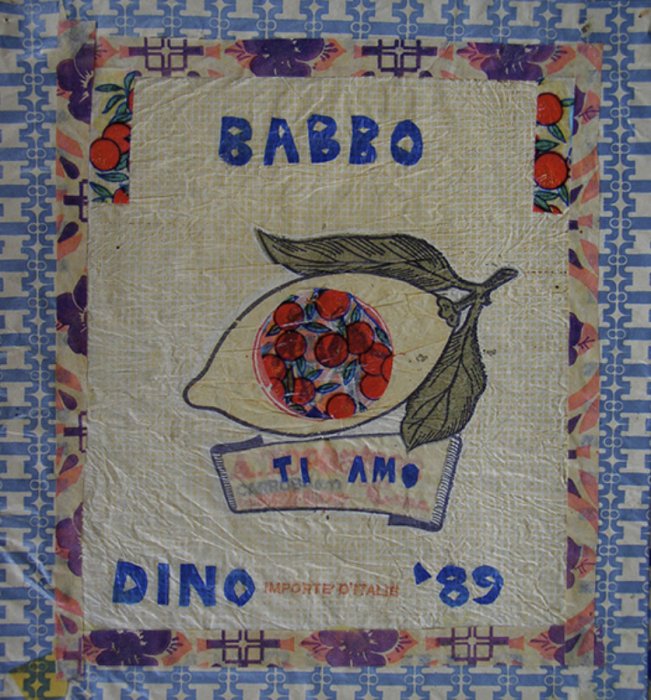 <em>Babbo, 1989</em>, mixed media collage