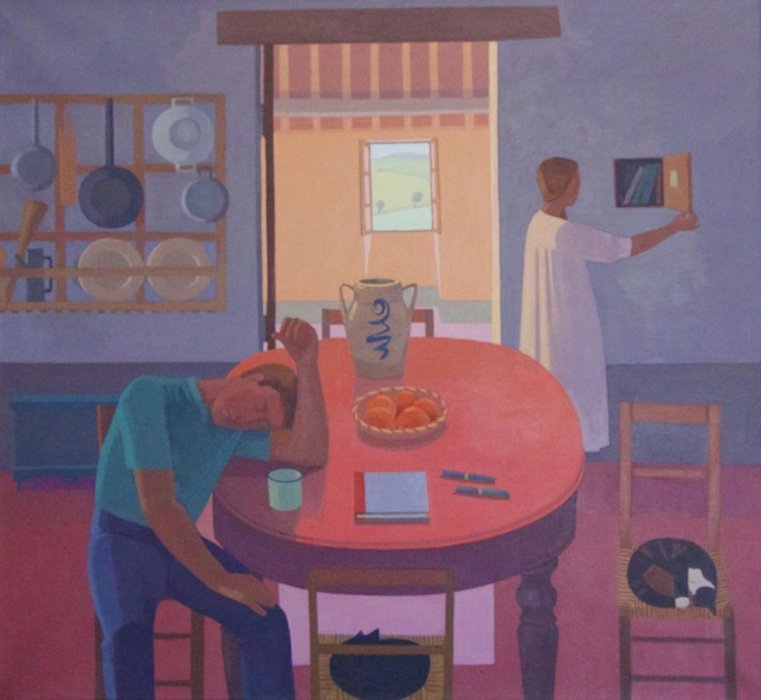 <em>The Kitchen</em>, 1986, 44x48 inches, oil on canvas
