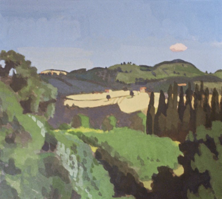 <em>Landscape Nogna,</em> 1983, 7x7 inches, gouache on paper