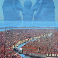 <em>The Birth of Venus in Venice,</em> 2006, 12x12 inches, mixed media with matte acrylic on panel