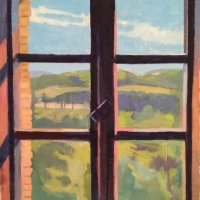 <em>Towards Monte Tezio,</em> 2015, 10x15.5 inches, oil on canvas, Collection Estate of John Ashbery