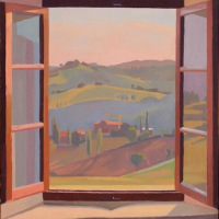 <em>After the Earthquake,</em> 1985, 20x18 inches, oil on canvas