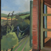 <em>The Driveway</em> 2022, 20x18 inches, oil on canvas